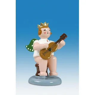 Engelmusikant Engel sitzend mit Gitarre ohne Krone Höhe ca 6 cm NEU Erzgebirge