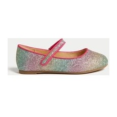 Girls M&S Collection Kids' Glitter Mary Jane Shoes (4 Small - 2 Large) - Blue Mix, Blue Mix - 101⁄2 Small
