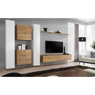 Wohnwand Designer Wohnzimmermöbel Braun Wandschrank Komplett Neu Wand Regal - Braun