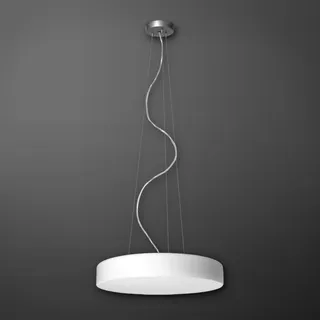 Pendelleuchte Zero LED aus mundgeblasenem Opalglas, Ø 415 mm, Schirmhöhe 80 mm, blendfrei - Weiß