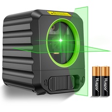 Huepar B011G Lasernivellier, Selbstnivellierender Lasernivellier mit Grünen Kreuzlinien Laser-Vertikale und Horizontale Linie, Laser-Tool für Bildaufhängen und DIY-Anwendung, Batterie enthaltend