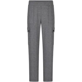 Schlupfhose GOLDNER "Kurzgröße Modische Stretchhose mit Taschen", Damen, Gr. 20, K-Gr, schwarz (schwarz, weiß), Obermaterial: 62% Polyester PES. 35% Viskose CV. 3% Elasthan EL., Hosen Schlupfhose