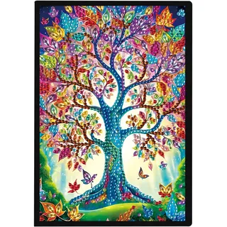 JISHSHAY Diamond Painting Notizbuch Baum des Lebens Diamant Painting Notizbücher Baum Diamaond Malerei Notebook Diamant Malerei Notizblock Diamantmalerei Journal Buch Crystal Art Notepad 14.5×21cm