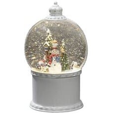 Bild 4302-200 LED-Laterne Schneemann mit Baum Warmweiß LED Weiß mit Wasser gefüllt, Timer