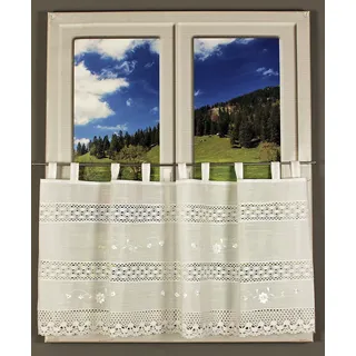 HOSSNER - ART OF HOME DECO HOSSNER - ART OF HOME DECO, Querbehang »Drachensee« Schlaufen 1, Stk. tlg. m. Spitze, beige