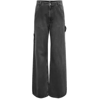 ONLY Damen Onlwest Hw Carpenter Wide DNM Dot Jeans, Washed Black, 29W x 32L