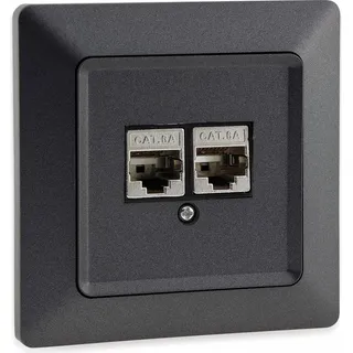ChiliTec Milos Netzwerk-Dose 2x CAT6 UP Anthrazit