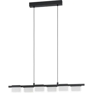 LED-Pendelleuchte Ervidel 6-flammig 110 cm x 6 cm x 93 cm Schwarz Satiniert