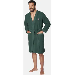 Hausanzug JAN VANDERSTORM "Bademantel ARETTI" Gr. XL, grün (dunkelgrün), XL, Obermaterial: 100% Baumwolle CO., Hausmäntel, Hausanzug