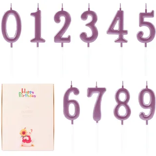 EAKE 10 Stück Zahlenkerzen 0–9 Geburtstagskerzen für Kuchen, Roségold, Zahlen-Geburtstagskerzen, Großpackung 0, 1, 2, 3, 4, 5, 6, 7, 8, 9, für Happy Birthday, Hochzeit, Jahrestag, Party,
