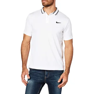 Nike Herren Court Dri-Fit Poloshirt, White/Black/Black, XL