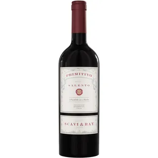 SCAVI & RAY Primitivo Salento IGT Rotwein 0,75l, halbtrocken, samtig-weicher Cuvée aus Apulien in Italien, 13% Vol. Alkohol – Ideal zu italienischen Gerichten und Gegrilltem