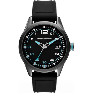 Skechers Quarzuhr »SLAUSON« Armbanduhr, Herrenuhr, Silikonarmband, analog, Tag, schwarz