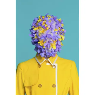 Queence »Blumenkopf« Blumen Blumenbilder Blätter Kunst klassische Fantasie Fine Art-Print in Galeriequalität,