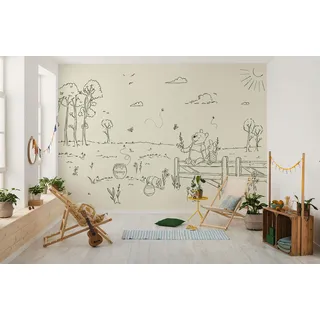 KOMAR Vlies Fototapete Disney Winnie the Pooh Bee at One with Nature beige,