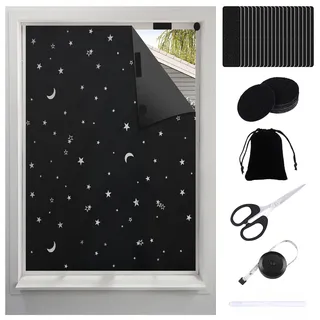 Scettar verdunklungsstoff Sets, verdunkelungsrollo ohne Bohren,Tragbare dachfenster verdunkelung Stoff,Fenster verdunkelung Sonnenschutzvorhänge mit Wärmedämmschicht (300x145-B)