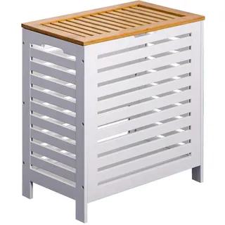 Mobili Rebecca Schmutziger Wäschekorb Weiß 30/30/55 cm , Holzwerkstoff , 30x55x30 cm , Haushalt & Reinigung, Wäschepflege, Wäschekörbe & Wäschetonnen