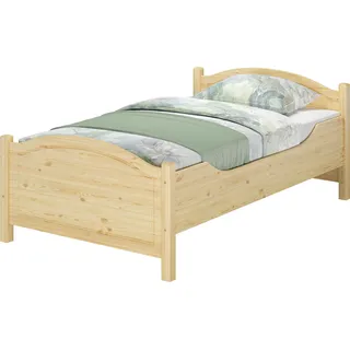 Seniorenbett extra hoch 120x200 Massivholz Kiefer Holzbett Gästebett Zubehör wählbar V-60.40-12ohne Zubehör - Naturbelassen