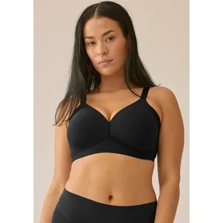 Naturana Soft-BH "Smoothing" flache nahtlose Abschlüsse, breites Unterbrustband, ohne Bügel, basic, schwarz