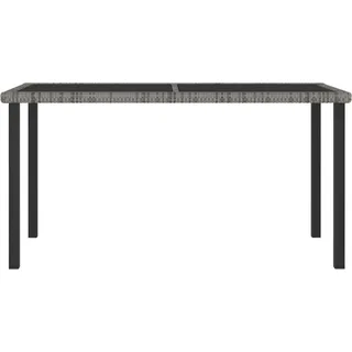 vidaXL Garten-Esstisch Grau 140x70x73 cm Poly Rattan - Grau