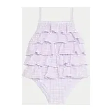 M&S Collection Maillot de bain à carreaux Vichy (jusqu'au 3ans) - Lilac Mix, Lilac Mix - 6-9 M