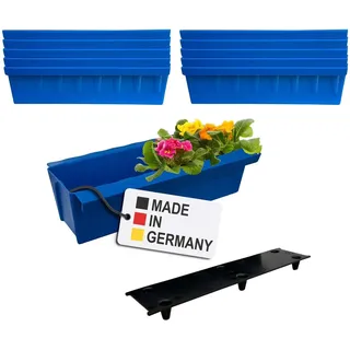 Paletten Blumenkasten 10er-Set Blau Einsatz zum an- & Einhängen Pflanzkasten