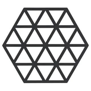 Zone Denmark Triangles Topfuntersetzer, Hitzebeständig bis 250 °C, Silikon Untersetzer, Dekorative Untersetzer für Töpfe und Pfannen, Spülmaschinenfest, 16 x 14 cm, schwarz