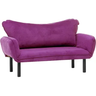 2-Sitzer SchlafsofaAsterope, Verwandelbares Sofa, Lineare Stoffstruktur, Schlafsessel mit Stauraum, 140x65 h70 cm, Lila - Violett