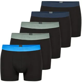 Schiesser Unterwäsche Boxershorts 95/5 Organic Cotton Webgummibund schwarz Herren - 5 Stück