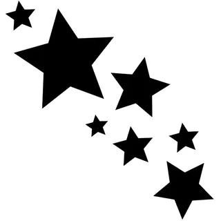 tjapalo® 8 Stück Schwarz Sterne Aufkleber selbstklebende Sterne Sticker Fenster Wandtattoo Autoaufkleber Vinyl Minimalistisch