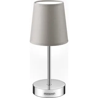 MONZANA® Nachttischlampe 32cm Stoffschirm E14 Grau Taupe Anthrazit Weiß Wohnzimmer Schlafzimmer Lampe Leuchte Tischlampe Nachttischleuchte Tischleuchte - Braun