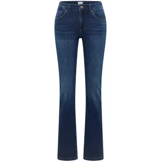 Bootcut-Jeans MUSTANG "Damen Style Shelby Slim Boot", Damen, Gr. 29, Länge 34, blau 701, 99% Baumwolle, 1% Elasthan, unifarben, bootcut fit, Jeans Bootcut-Jeans