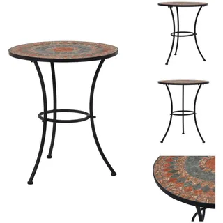 vidaXL Mosaik-Bistrotisch Orange / Grau 60 cm Keramik - Gartentische - Orange