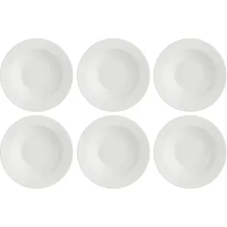 LA PORCELLANA BIANCA ESSENZIALE Set of 6 soup plates with rim 23 cm - Weiß