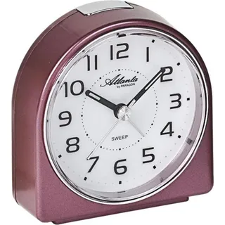 Atlanta 1932/1 Wecker Quarz analog rostrot leise ohne Ticken Snooze - Rot
