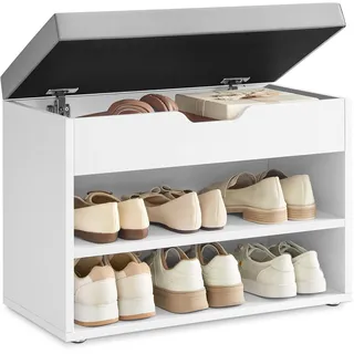 VASAGLE Schuhbank 30 x 60 x 44 cm wolkenweiß gepolstert / wolkenweiß