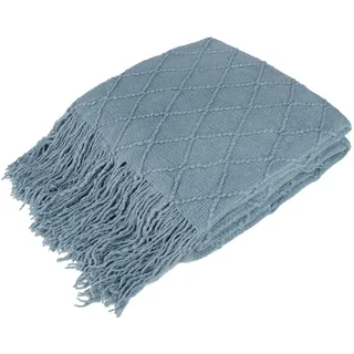 PAVILIA Strickdecke für Couchbett, weiche gestrickte Sofa-Decke im Landhausstil für das Wohnzimmer, leichte dekorative Sommerdecke für Sessel, strukturierte Boho-Decke für den Außenbereich, 127 x
