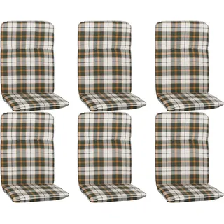 Beo Hochlehner-Paspelauflage Ejina Karo Beige-Grün Gestreift 6er-Set