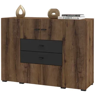 Kombinierte Kommode NIKOL – Monastery-Eiche / schwarzer Onyx - Braun