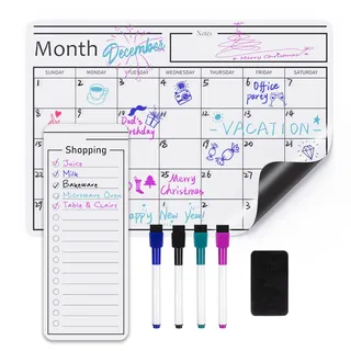 Amazon Basics Magnetische, trocken abwischbare WhiteboardFolie, Kalender, 30,5 cm x 43,2 cm, Weiß