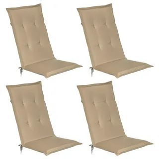 Beautissu Hochlehner Auflage 120 x 50 x 6 cm beige 4-tlg.