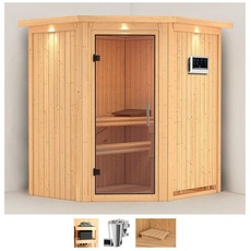 Bild von Sauna »Tomke«, (Set), 3,6-kW-Bio-Plug & Play Ofen mit externer Steuerung beige