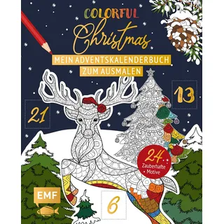 Edition Michael Fischer Mein Adventskalender-Buch zum Ausmalen: Colorful Christmas