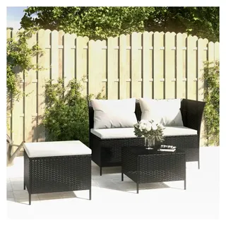 3-teiliges Garten-Lounge-Set mit Kissen