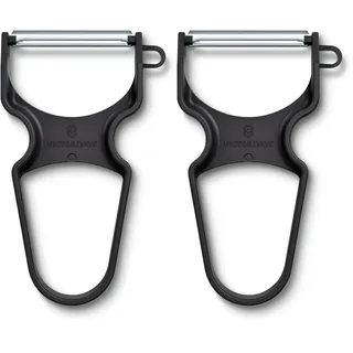 Victorinox RAPID Sparschäler, Gerader Schliff, Extra Scharf, Pendelklinge, Robuster Kunststoffgriff, für Links- und Rechtshänder (Packung mit 2)
