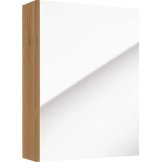 Badezimmerschrank mit Spiegel 60x50x15cm schmal hängend Eiche Handwerk Salsa