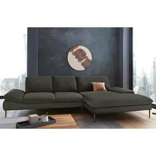 W.Schillig Ecksofa »enjoy&MORE, Designsofa, bequem, elegant und zeitlos, L-Form« Sitztiefenverstellung, Füße bronze pulverbeschichtet, Breite 340 cm, grün