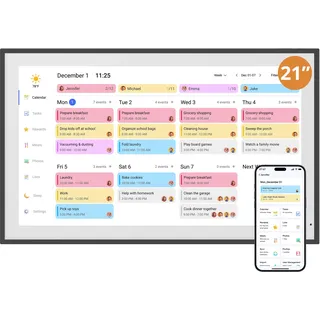 Dragon Touch Digitaler Kalender Wand 21,5 Zoll Schwarz