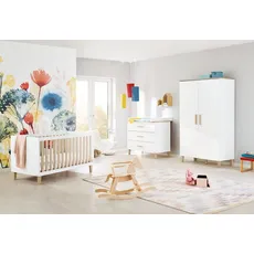 Bild von Pinolino® »Lumi«, (Set, 3 St., Kinderbett, Schrank, Wickelkommode), breit; mit Kinderbett, 2-trg. Schrank und Wickelkommode, weiß Baby Schlafzimmermöbel-Sets Komplett-Babybetten