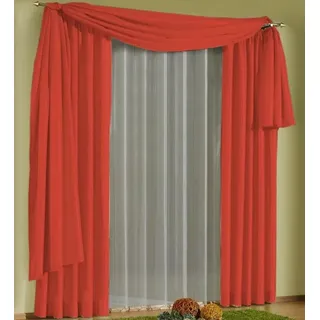 Freihanddeko WIRTH "Daria" Gr. 3, rot, B:135cm H:500cm, Polyester, Gardinen, Freihanddeko